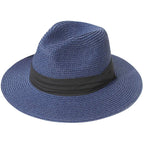 Wide Brim Straw Panama Roll up Hat