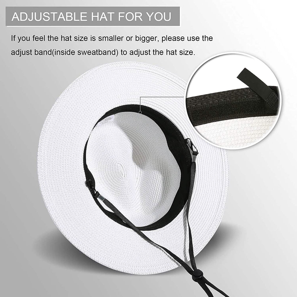 Wide Brim Straw Panama Roll up Hat