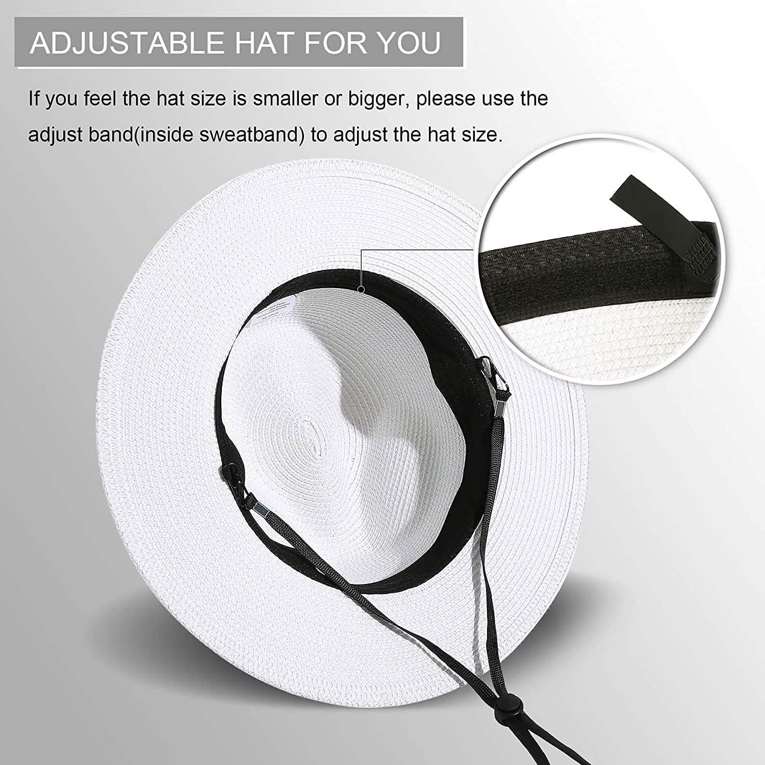 Wide Brim Straw Panama Roll up Hat