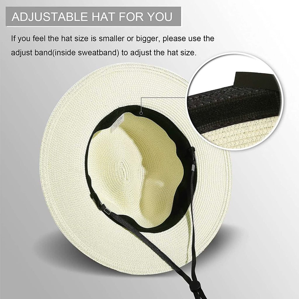 Wide Brim Straw Panama Roll up Hat