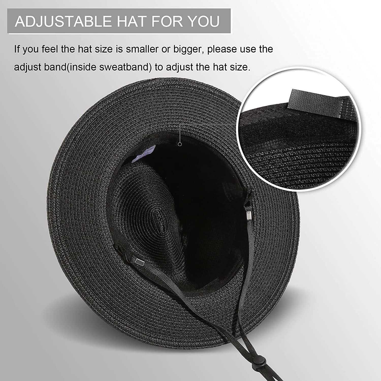 Wide Brim Straw Panama Roll up Hat