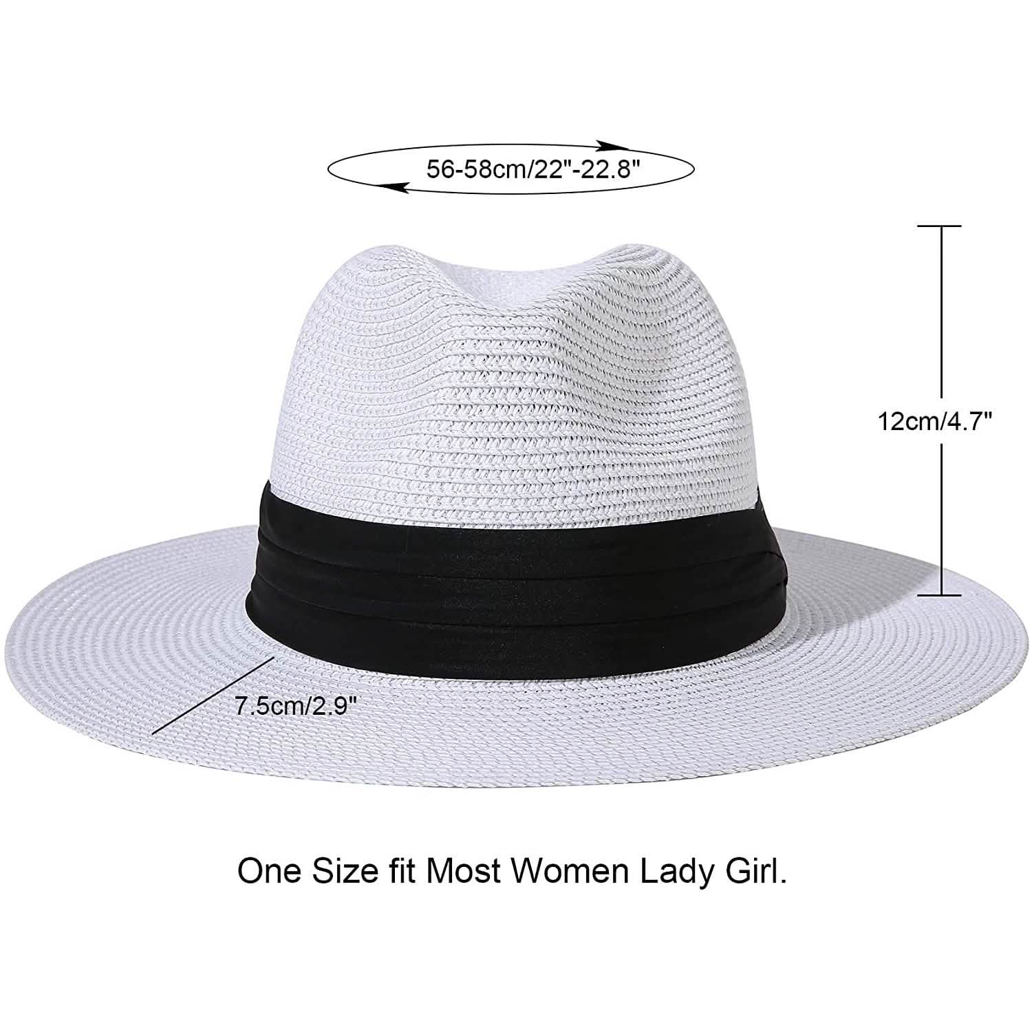 Wide Brim Straw Panama Roll up Hat