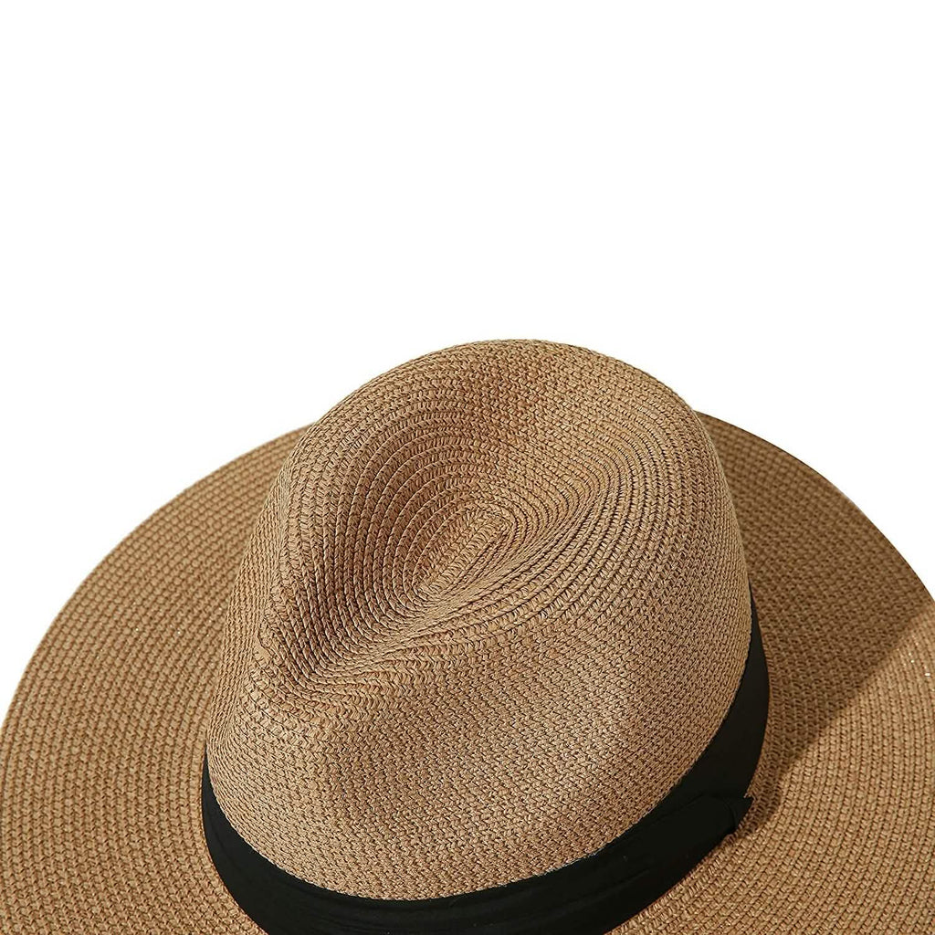 Wide Brim Straw Panama Roll up Hat