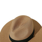 Wide Brim Straw Panama Roll up Hat