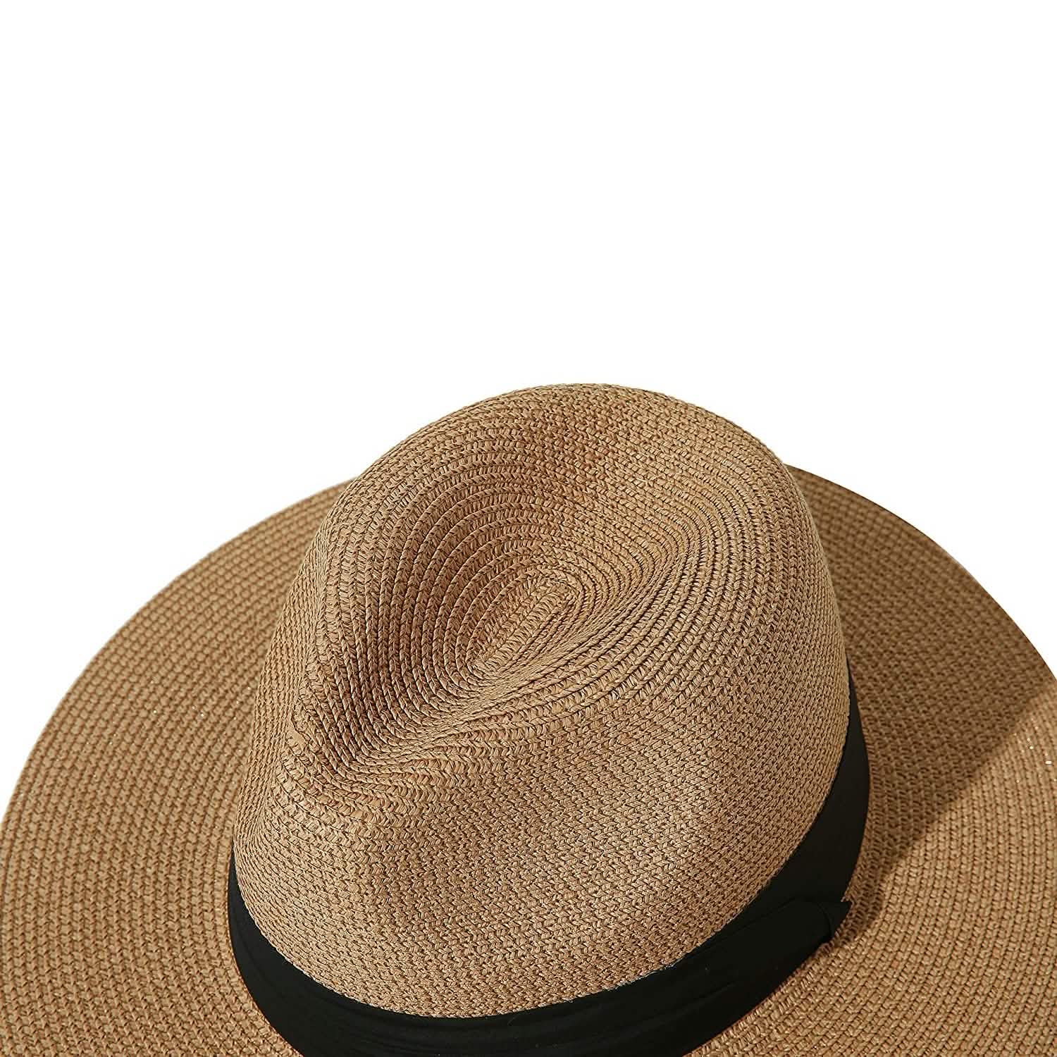 Wide Brim Straw Panama Roll up Hat