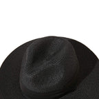 Wide Brim Straw Panama Roll up Hat