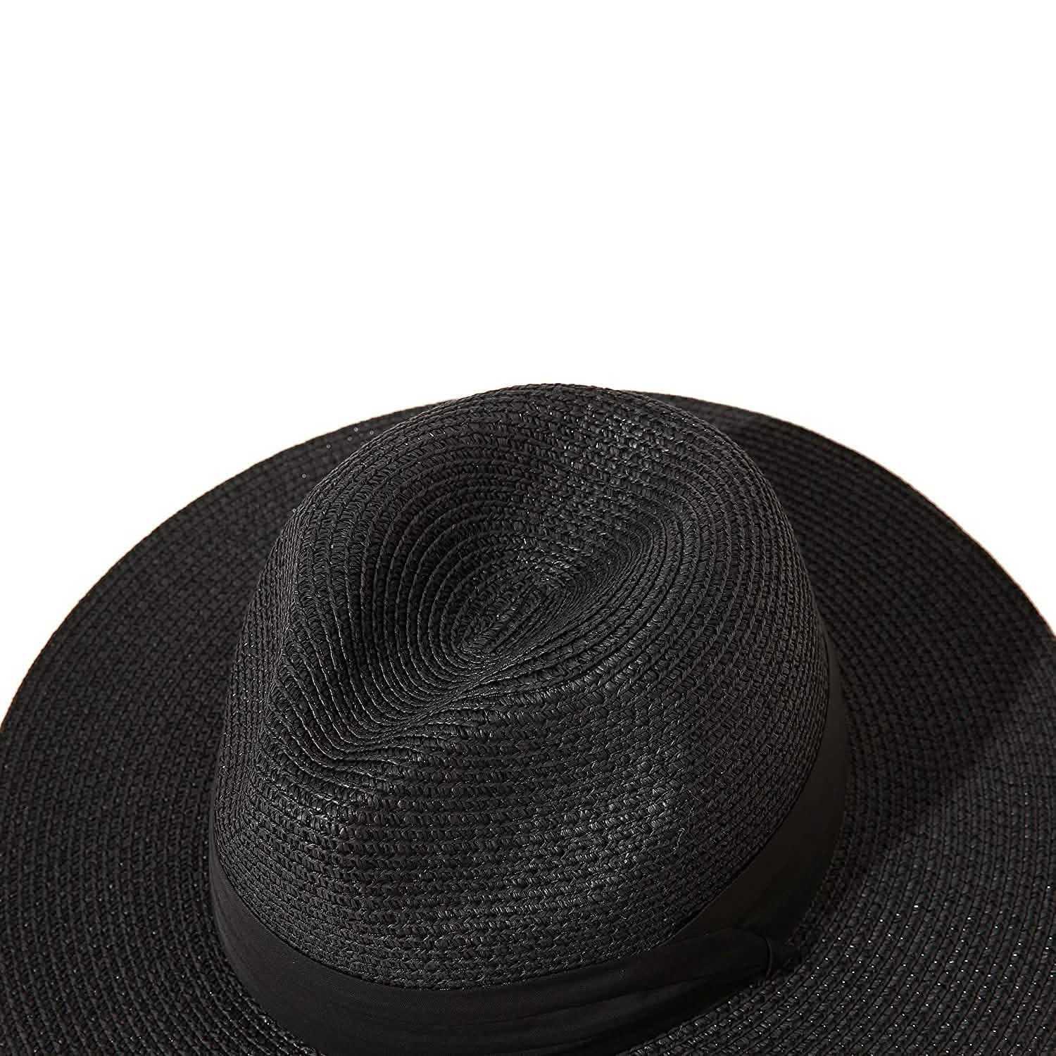 Wide Brim Straw Panama Roll up Hat