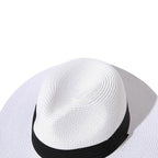 Wide Brim Straw Panama Roll up Hat
