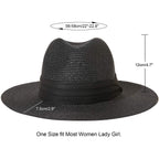 Wide Brim Straw Panama Roll up Hat