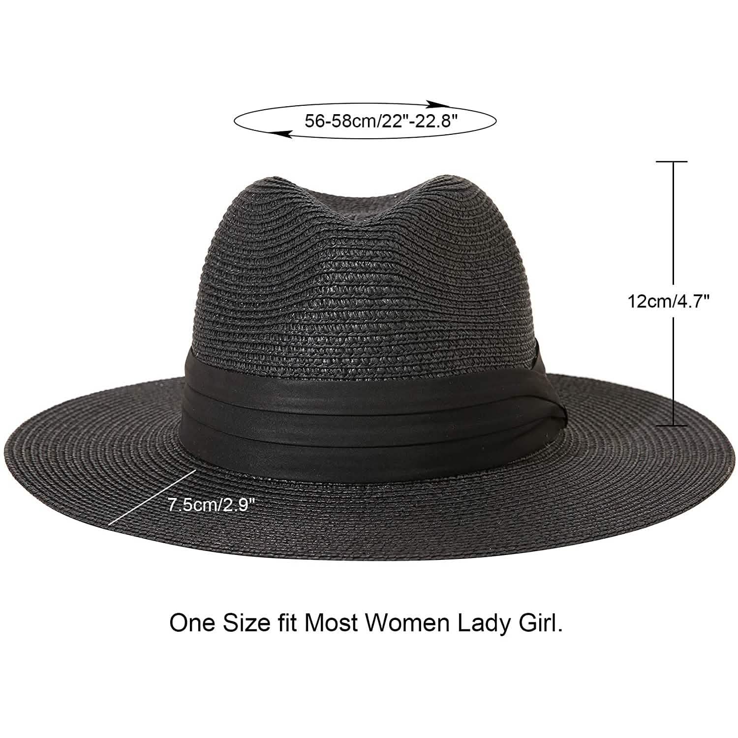 Wide Brim Straw Panama Roll up Hat