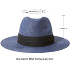 Wide Brim Straw Panama Roll up Hat