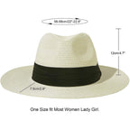 Wide Brim Straw Panama Roll up Hat