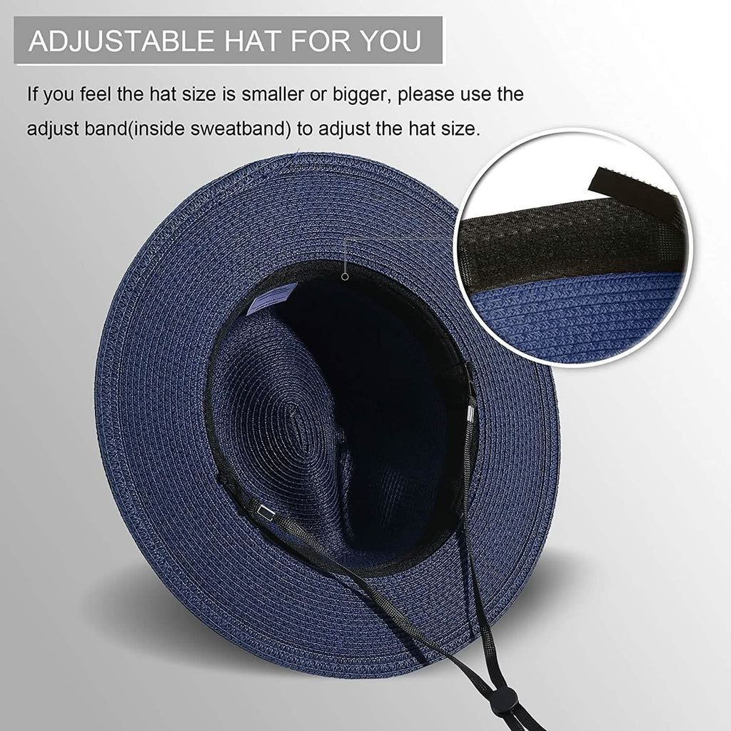 Wide Brim Straw Panama Roll up Hat