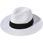 Wide Brim Straw Panama Roll up Hat