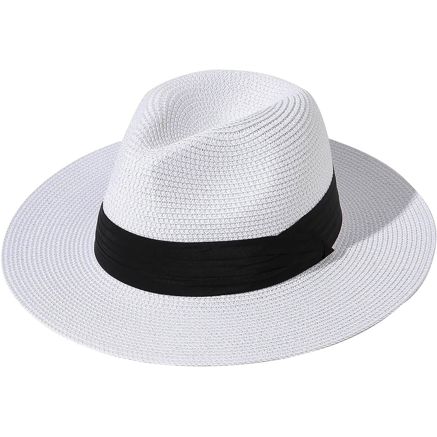 Wide Brim Straw Panama Roll up Hat
